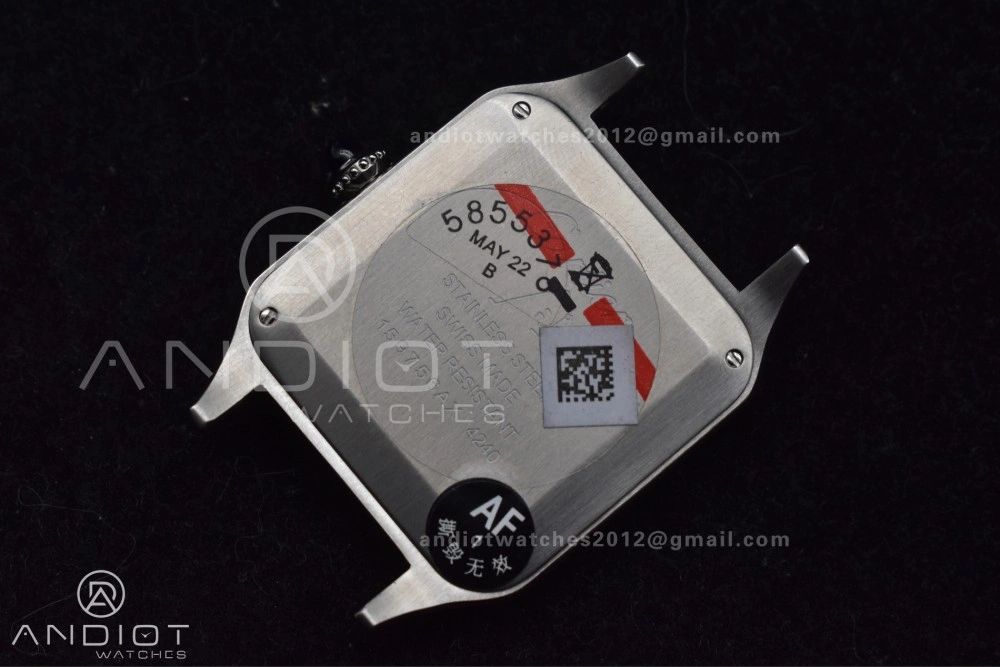 ModernLook Santos Dumont 31.4mm SS AF 1:1 Best Edition Silver Dial on Black Leather Strap A 247