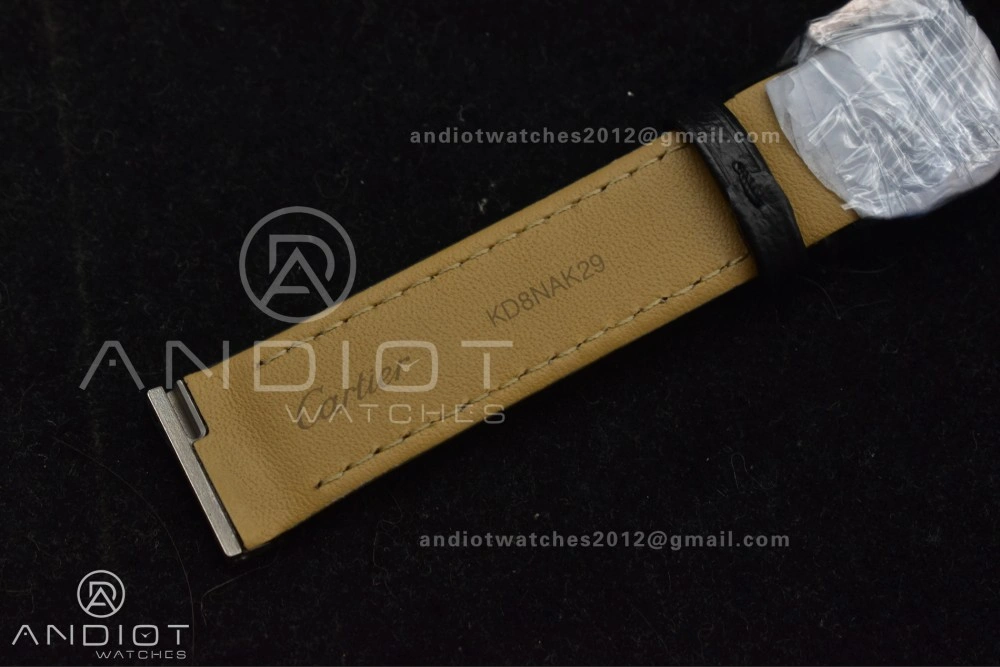Santos Dumont 31.4mm SS RG AF 1:1 Best Edition Silver Dial on Black Leather Strap A Upgraded 249