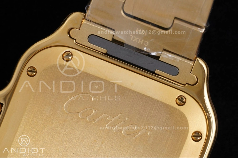 Santos de Cartier 35mm BVF 1:1 Best Edition YG White Dial on YG Smart-Links Bracelet MIYOTA Effortless 226