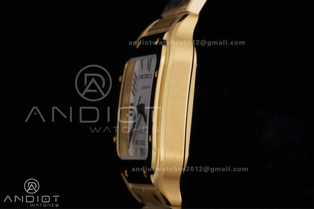 Santos de Cartier 35mm BVF 1:1 Best Edition YG White Dial on YG Smart-Links Bracelet MIYOTA Effortless 226
