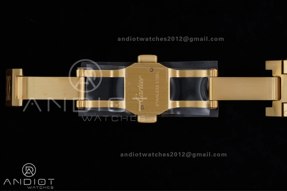 Santos de Cartier 35mm BVF 1:1 Best Edition YG White Dial on YG Smart-Links Bracelet MIYOTA Effortless 226