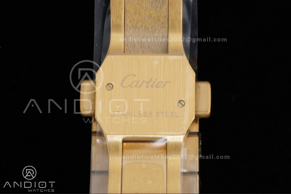 Santos de Cartier 35mm BVF 1:1 Best Edition YG White Dial on YG Smart-Links Bracelet MIYOTA Effortless 226