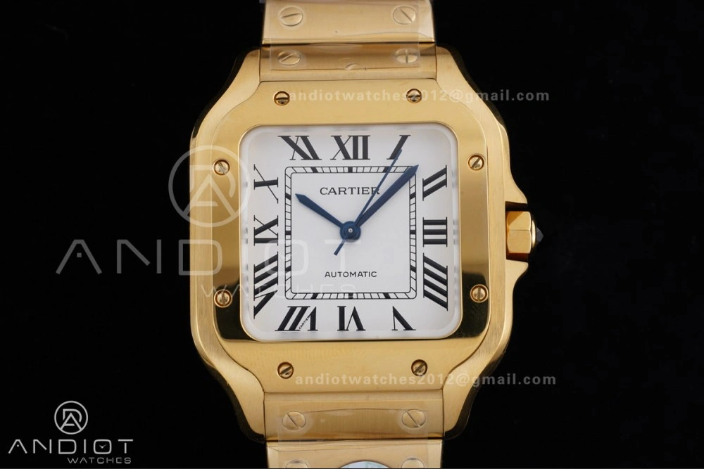 Santos de Cartier 35mm BVF 1:1 Best Edition YG White Dial on YG Smart-Links Bracelet MIYOTA Effortless 226