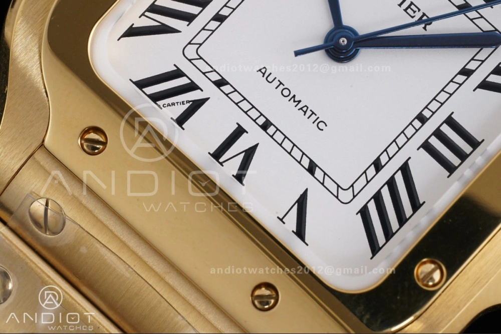 Santos de Cartier 35mm BVF 1:1 Best Edition YG White Dial on YG Smart-Links Bracelet MIYOTA Effortless 226