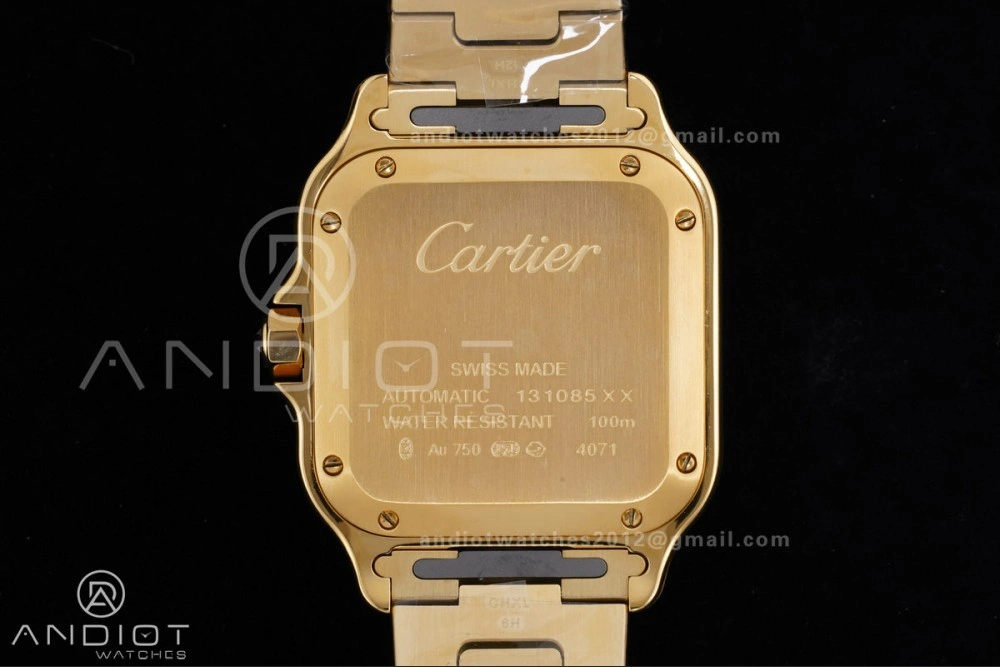 Santos de Cartier 35mm BVF 1:1 Best Edition YG White Dial on YG Smart-Links Bracelet MIYOTA Effortless 226