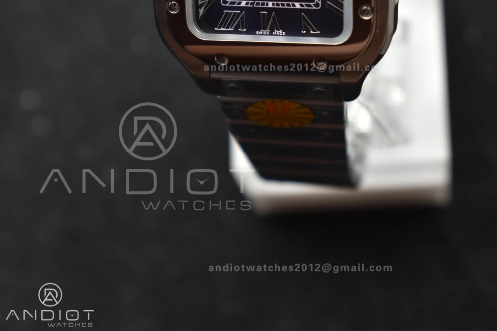Tailored Santos de Cartier 35mm SS AF 1:1 Best Edition Blue Dial on SS Smart Links Bracelet MIYOTA 223