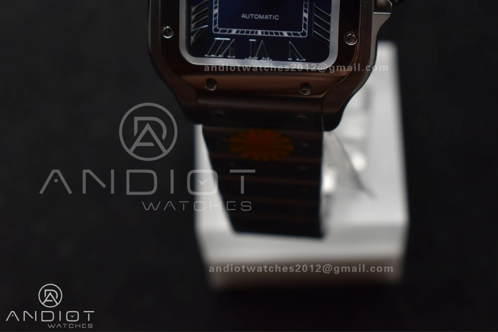 Tailored Santos de Cartier 35mm SS AF 1:1 Best Edition Blue Dial on SS Smart Links Bracelet MIYOTA 223