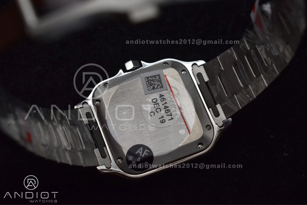 Casual Santos de Cartier 35mm SS AF 1:1 Best Edition Gray Dial on SS Smart Links Bracelet MIYOTA 225