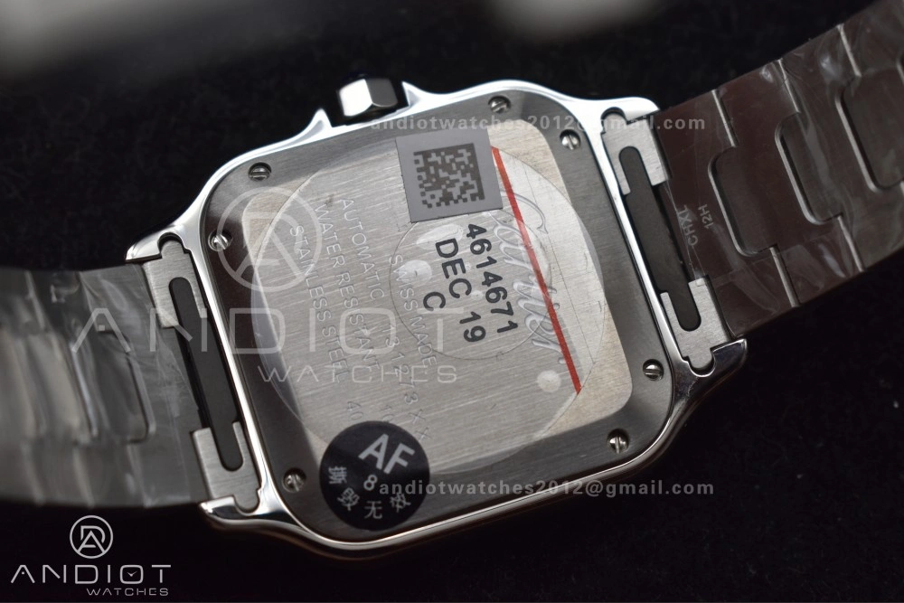 Casual Santos de Cartier 35mm SS AF 1:1 Best Edition Gray Dial on SS Smart Links Bracelet MIYOTA 225
