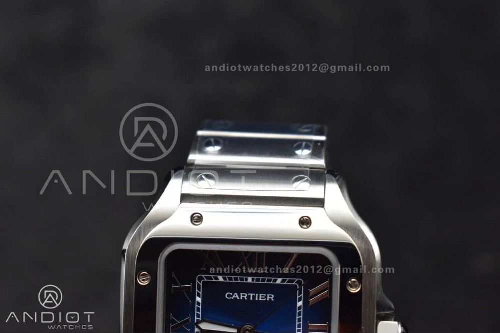 Santos de Cartier 35mm SS BVF 1:1 Best Edition Blue Dial on SS Smart Links Bracelet MIYOTA 9015 V Unique 235