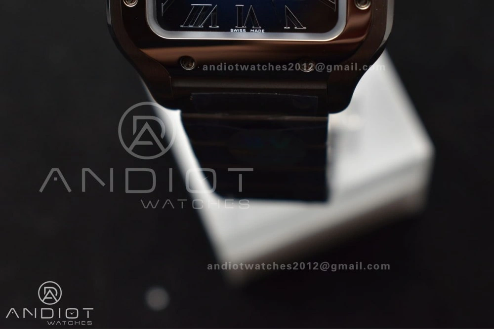 Santos de Cartier 35mm SS BVF 1:1 Best Edition Blue Dial on SS Smart Links Bracelet MIYOTA 9015 V Unique 235
