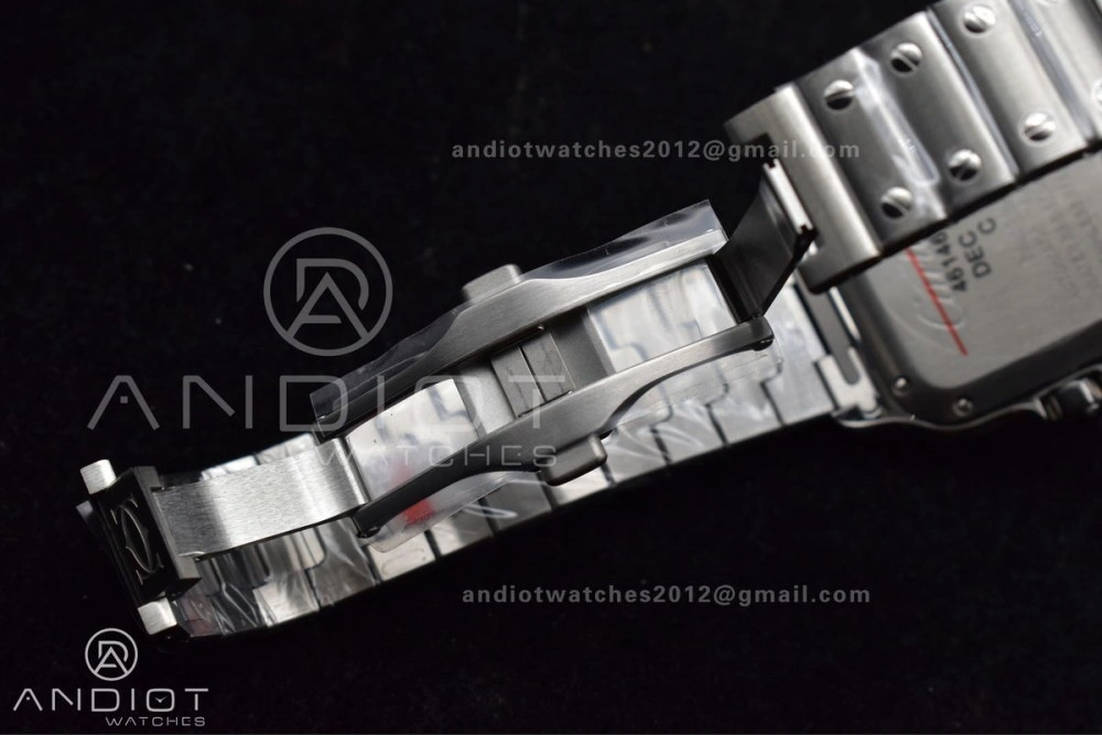 Santos de Cartier 35mm SS BVF 1:1 Best Edition Blue Dial on SS Smart Links Bracelet MIYOTA 9015 V Unique 235