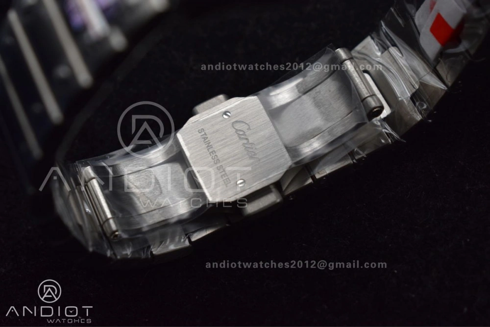 Santos de Cartier 35mm SS BVF 1:1 Best Edition Blue Dial on SS Smart Links Bracelet MIYOTA 9015 V Unique 235