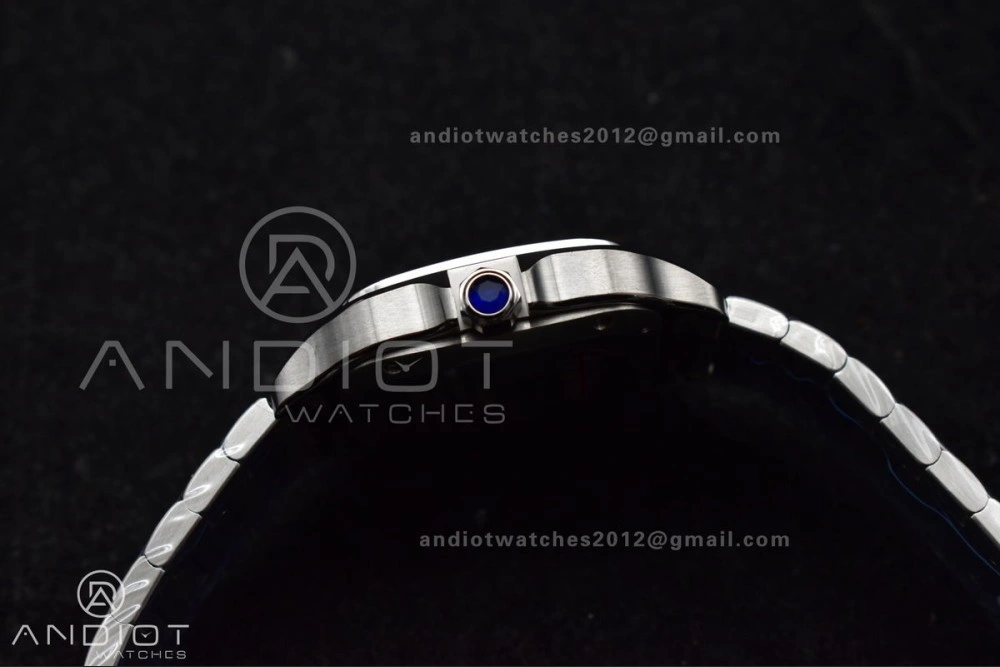 Santos de Cartier 35mm SS BVF 1:1 Best Edition Blue Dial on SS Smart Links Bracelet MIYOTA 9015 V Unique 235