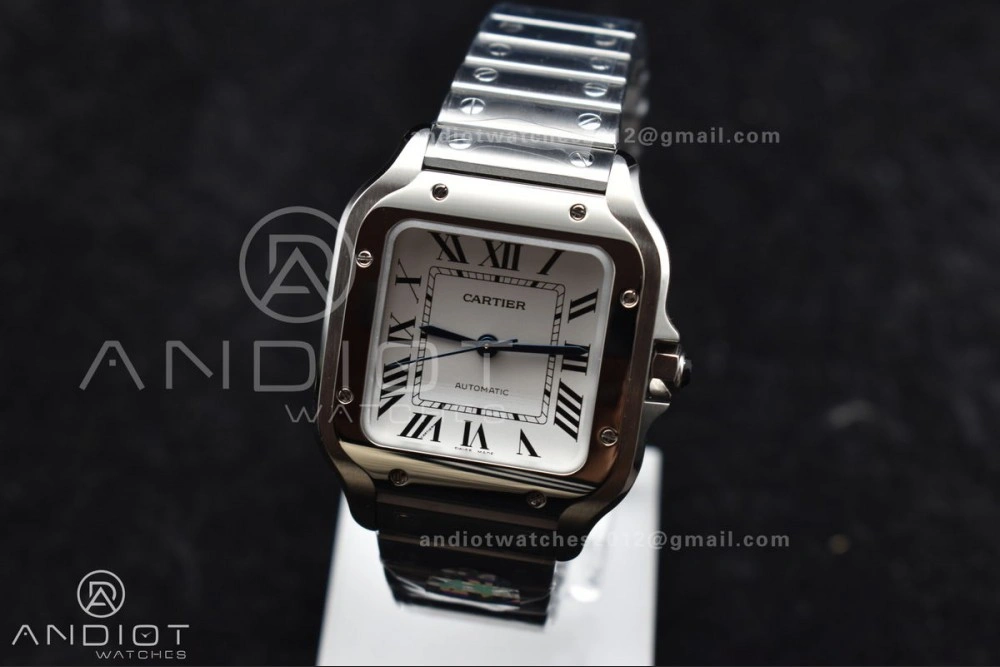 Santos de Cartier 35mm SS BVF 1:1 Best Edition White Dial on SS SmartLinks Bracelet MIYOTA 9015 V ZeroBulk 217