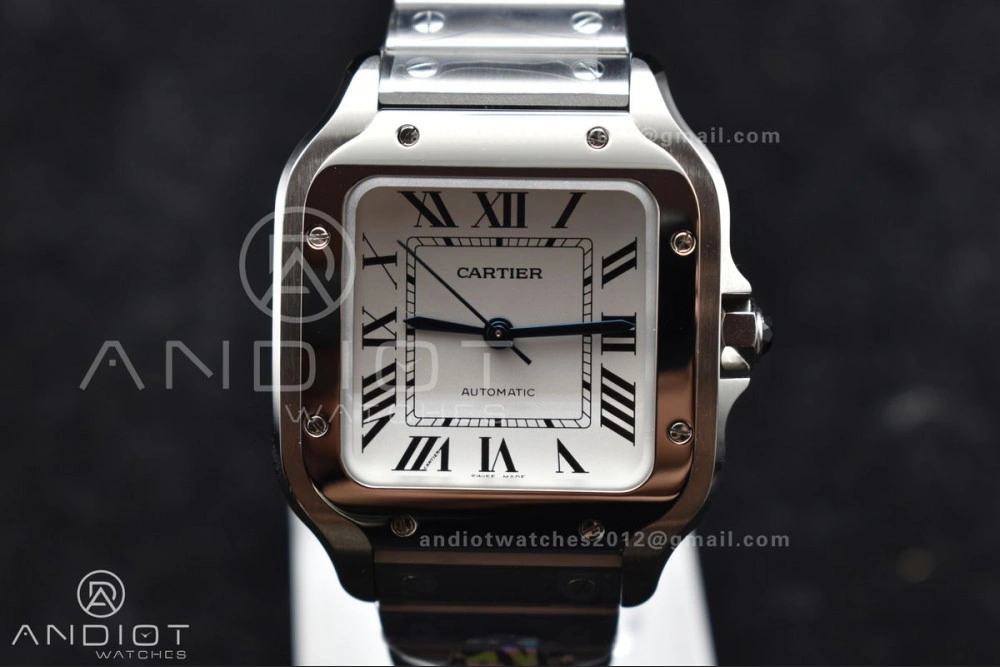 Santos de Cartier 35mm SS BVF 1:1 Best Edition White Dial on SS SmartLinks Bracelet MIYOTA 9015 V ZeroBulk 217