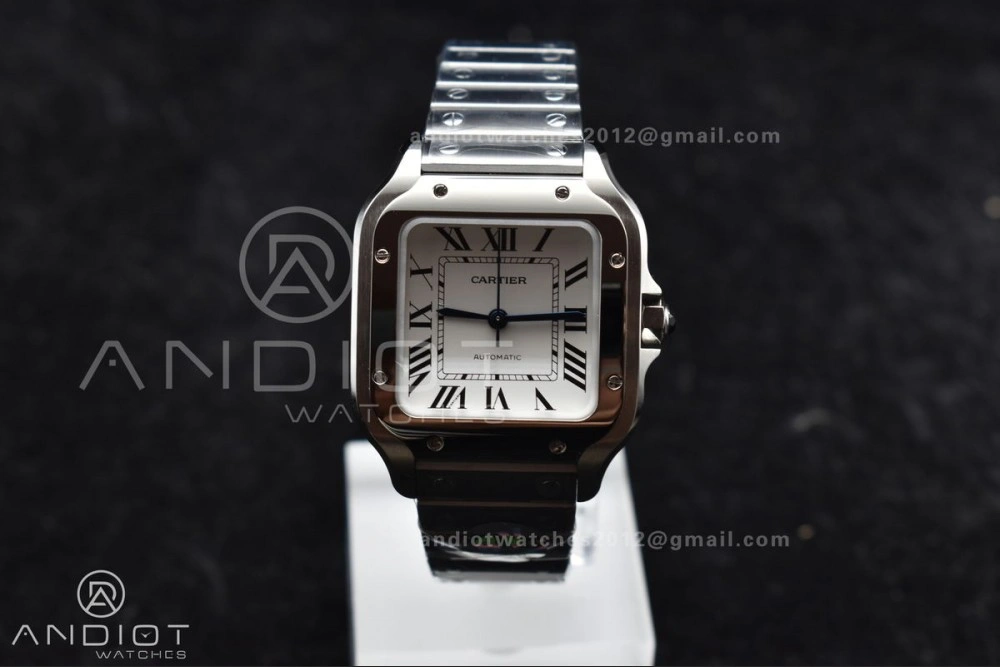 Santos de Cartier 35mm SS BVF 1:1 Best Edition White Dial on SS SmartLinks Bracelet MIYOTA 9015 V ZeroBulk 217