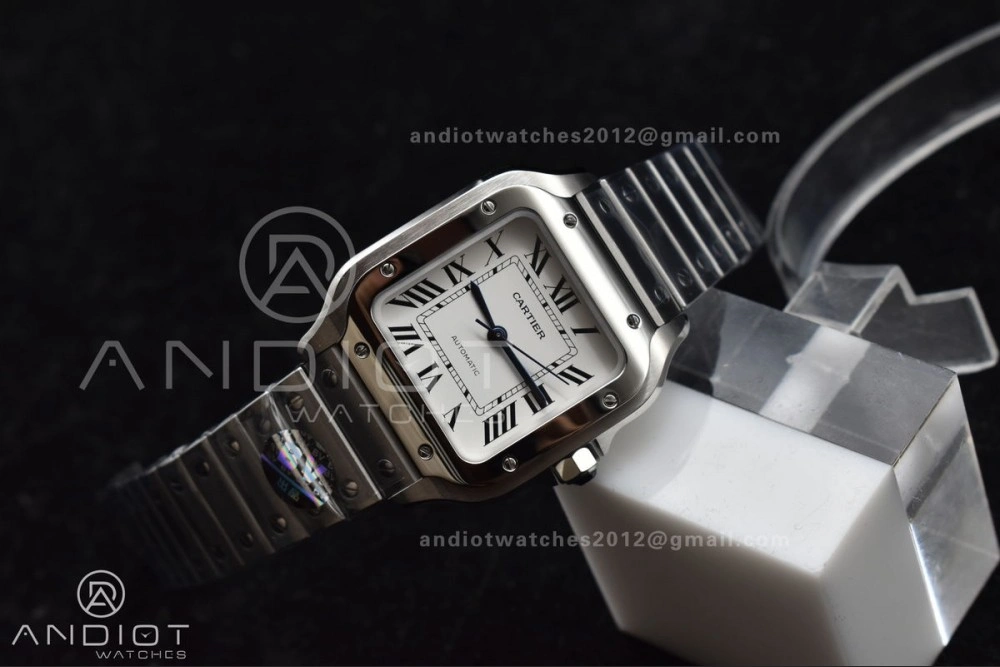 Santos de Cartier 35mm SS BVF 1:1 Best Edition White Dial on SS SmartLinks Bracelet MIYOTA 9015 V ZeroBulk 217