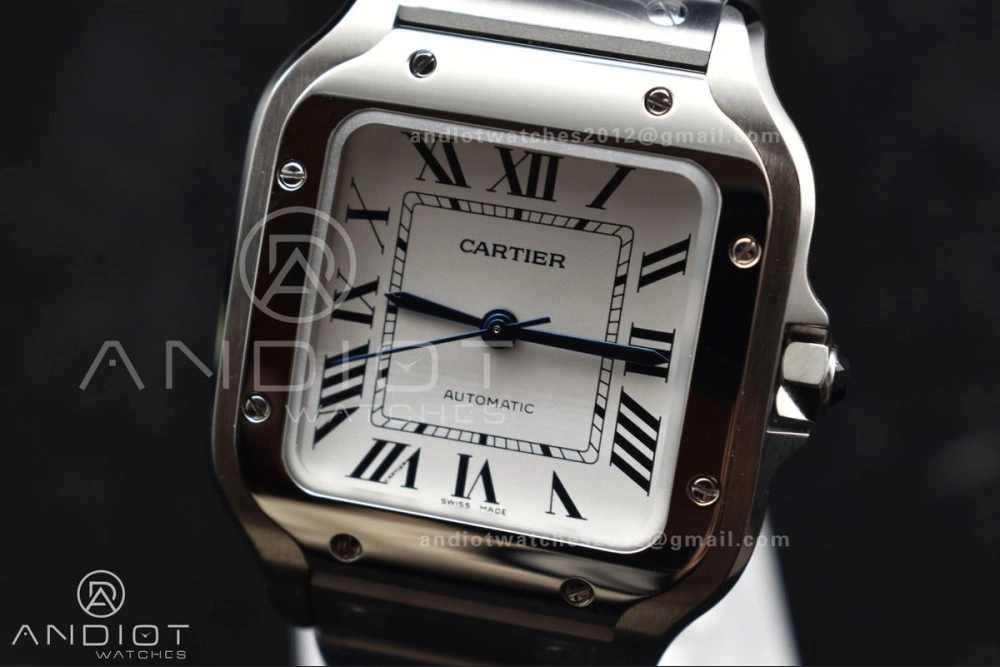Santos de Cartier 35mm SS BVF 1:1 Best Edition White Dial on SS SmartLinks Bracelet MIYOTA 9015 V ZeroBulk 217