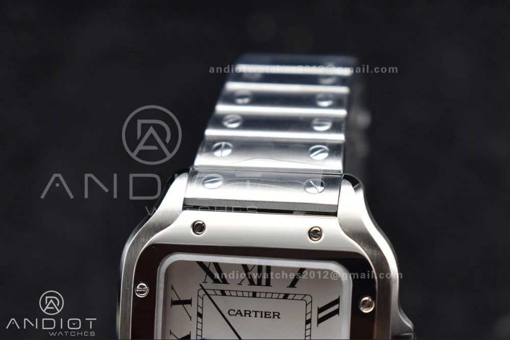 Santos de Cartier 35mm SS BVF 1:1 Best Edition White Dial on SS SmartLinks Bracelet MIYOTA 9015 V ZeroBulk 217