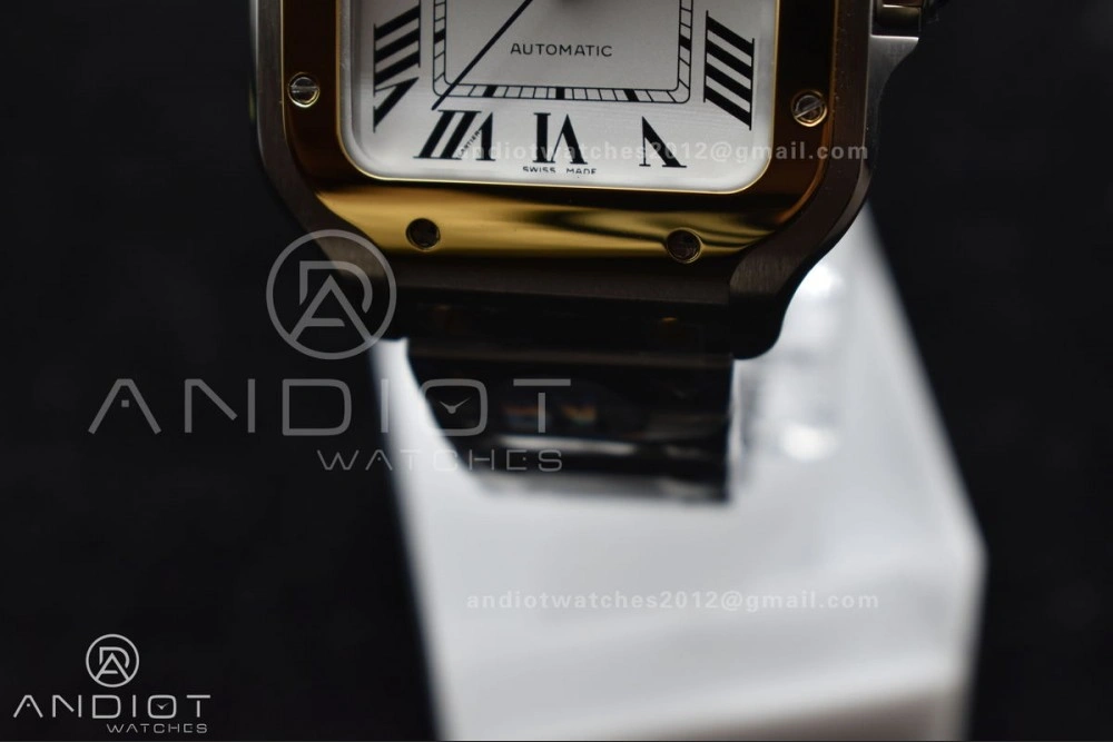 Santos de Cartier 35mm SS YG BVF 1:1 Best Edition White Dial on SS YG SmartLinks Bracelet MIYOTA 9015 V StreetReady 1096