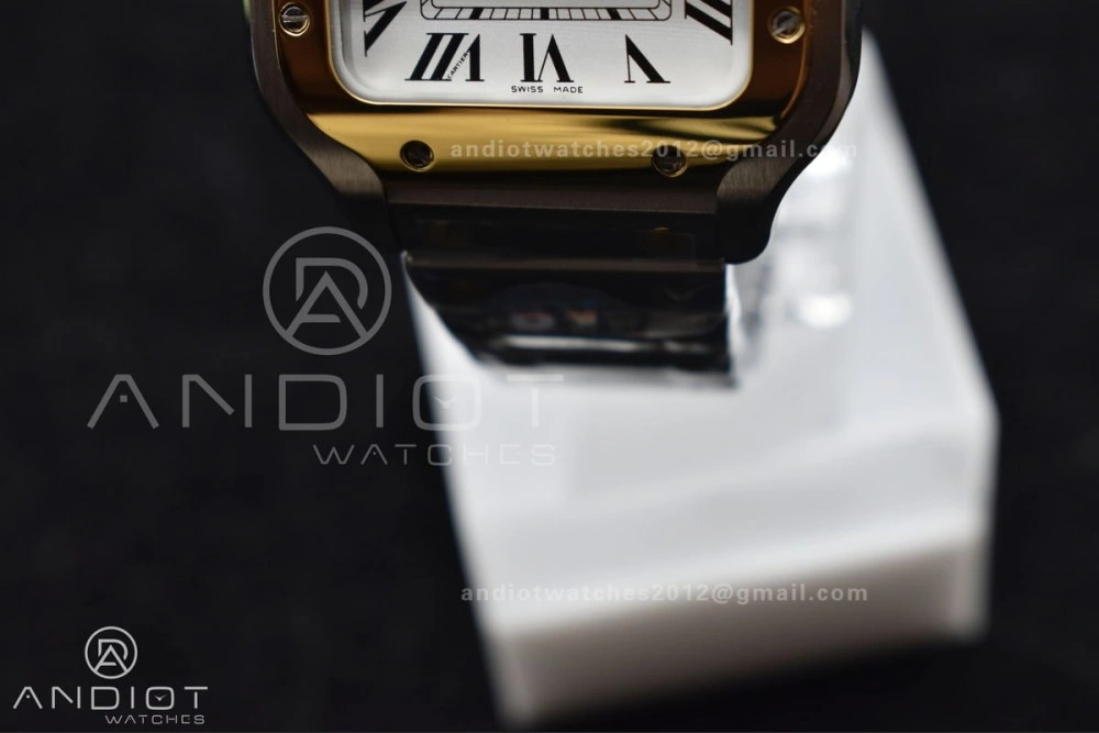 Santos de Cartier 35mm SS YG BVF 1:1 Best Edition White Dial on SS YG SmartLinks Bracelet MIYOTA 9015 V StreetReady 1096