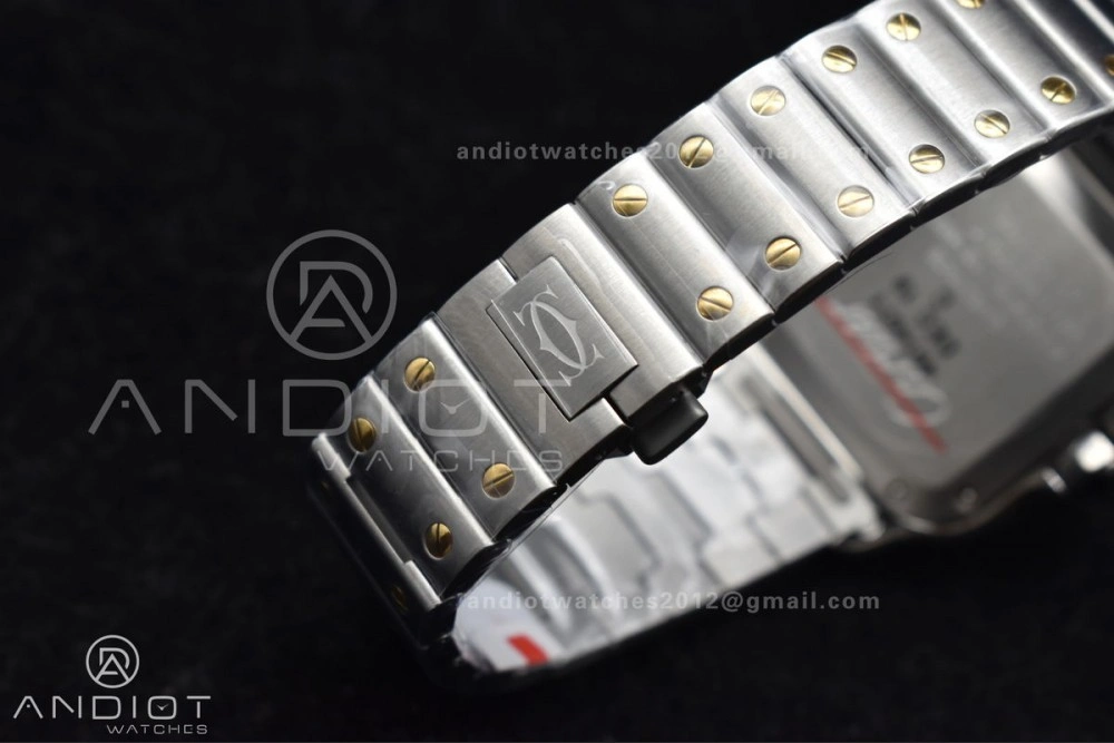 Santos de Cartier 35mm SS YG BVF 1:1 Best Edition White Dial on SS YG SmartLinks Bracelet MIYOTA 9015 V StreetReady 1096
