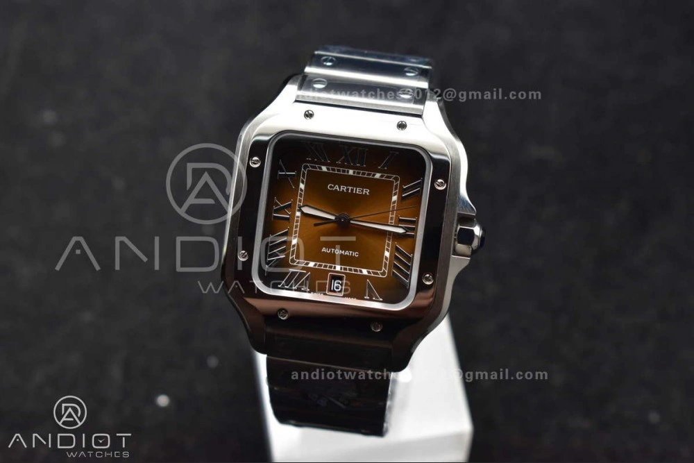 Santos de Cartier 40mm BVF 1:1 Best Edition Brown Dial on SS SmartLinks Bracelet MIYOTA GoAnywhere 222