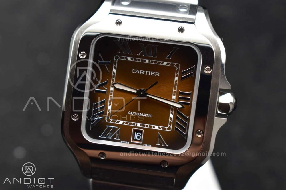 Santos de Cartier 40mm BVF 1:1 Best Edition Brown Dial on SS SmartLinks Bracelet MIYOTA GoAnywhere 222