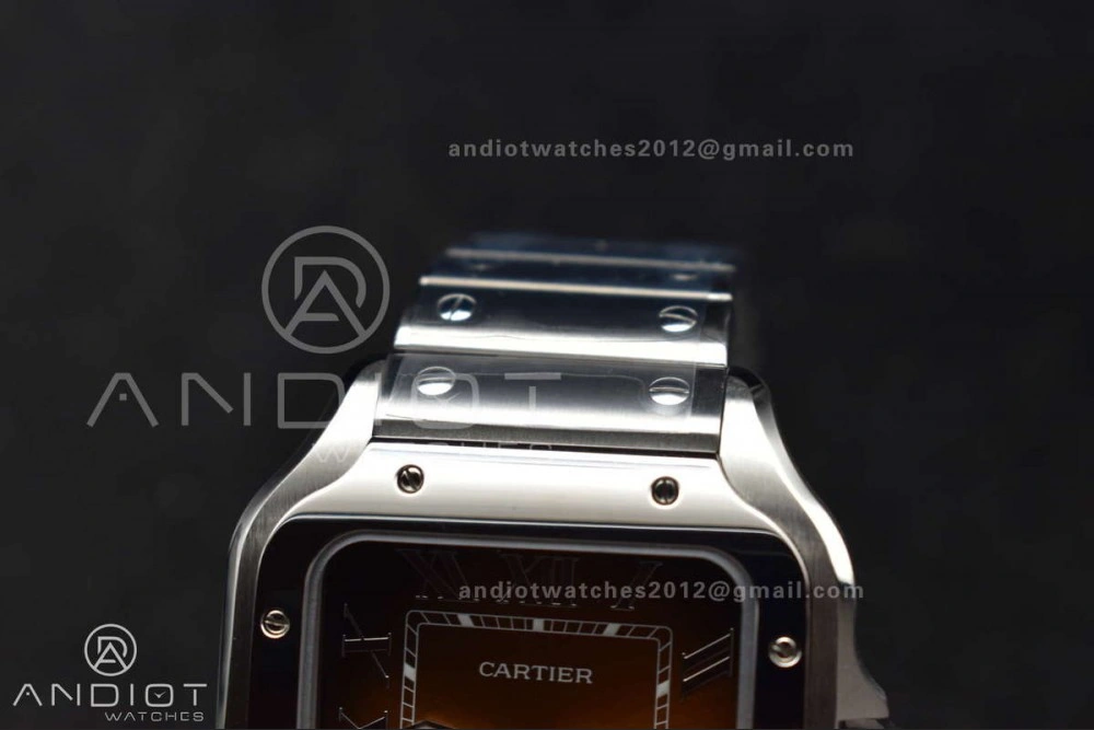 Santos de Cartier 40mm BVF 1:1 Best Edition Brown Dial on SS SmartLinks Bracelet MIYOTA GoAnywhere 222