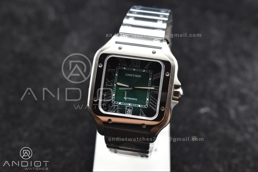 Santos de Cartier 40mm BVF 1:1 Best Edition Green Dial on SS SmartLinks Bracelet MIYOTA Youthful 230