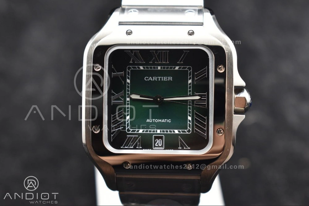 Santos de Cartier 40mm BVF 1:1 Best Edition Green Dial on SS SmartLinks Bracelet MIYOTA Youthful 1057