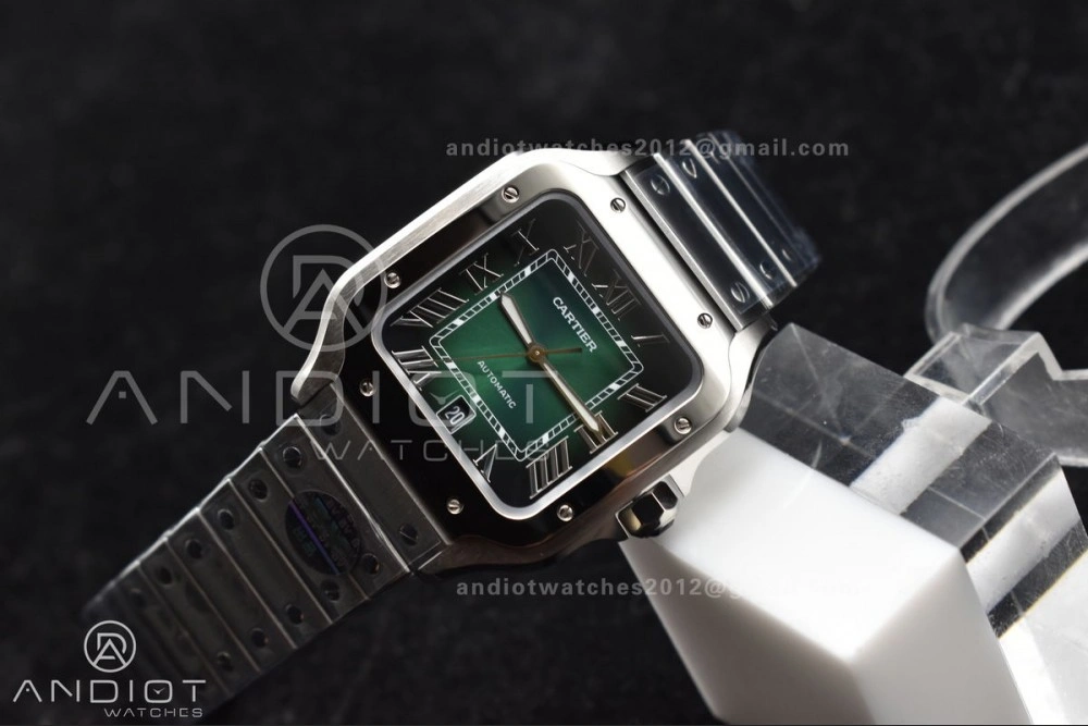 Santos de Cartier 40mm BVF 1:1 Best Edition Green Dial on SS SmartLinks Bracelet MIYOTA Youthful 1057
