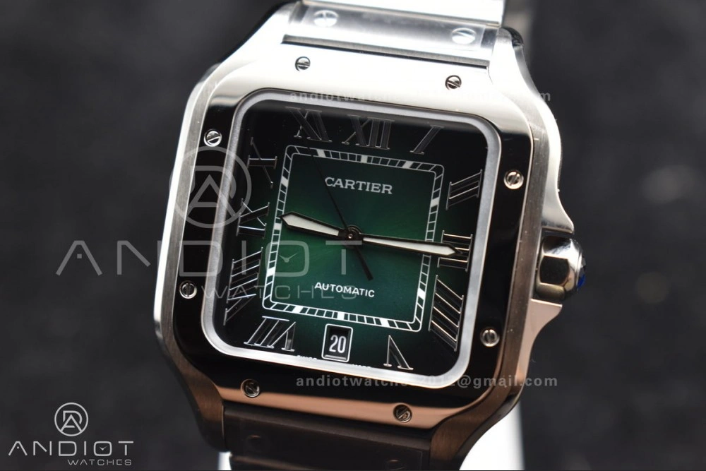 Santos de Cartier 40mm BVF 1:1 Best Edition Green Dial on SS SmartLinks Bracelet MIYOTA Youthful 1057