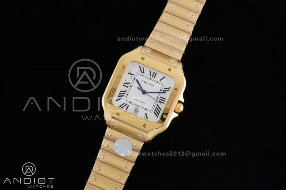 Santos de Cartier 40mm BVF 1:1 Best Edition YG White Dial on YG Smart-Links Bracelet MIYOTA Affordable 215