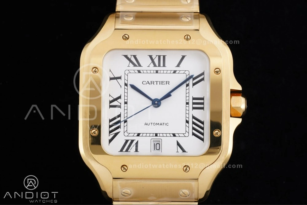 Santos de Cartier 40mm BVF 1:1 Best Edition YG White Dial on YG Smart-Links Bracelet MIYOTA Affordable 215