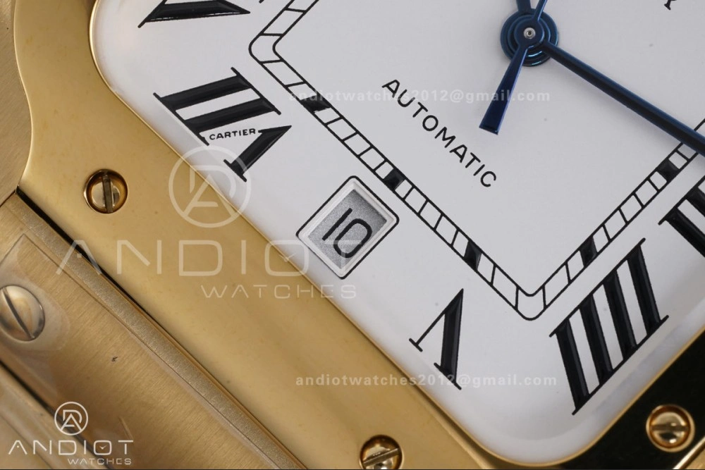 Santos de Cartier 40mm BVF 1:1 Best Edition YG White Dial on YG Smart-Links Bracelet MIYOTA Affordable 215