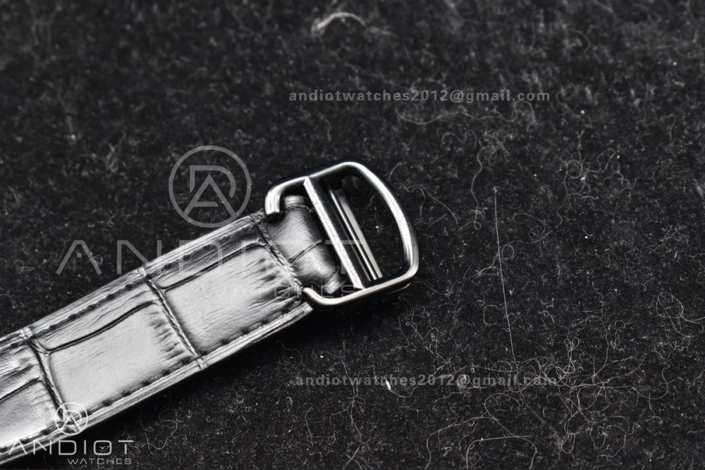 Santos de Cartier 40mm PVD BVF 1:1 Best Edition Black Dial on Black Leather Strap MIYOTA Timeless 236