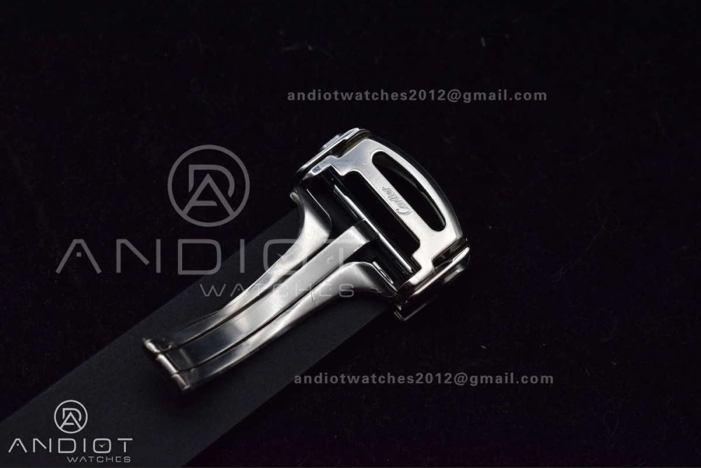 Affordable Santos de Cartier 40mm PVD BVF 1:1 Best Edition Black Dial on Rubber Strap MIYOTA 232