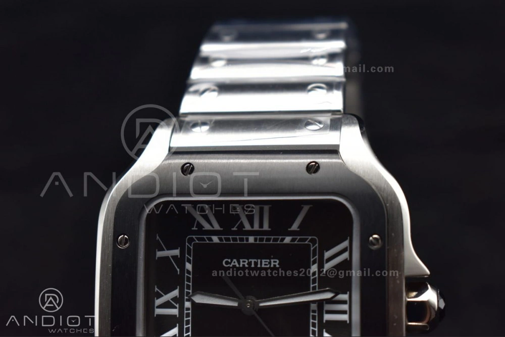 ZeroBulk Santos de Cartier 40mm SS 3KF 1:1 Best Edition White Dial Black Bezel on SS Bracelet MIYOTA 54