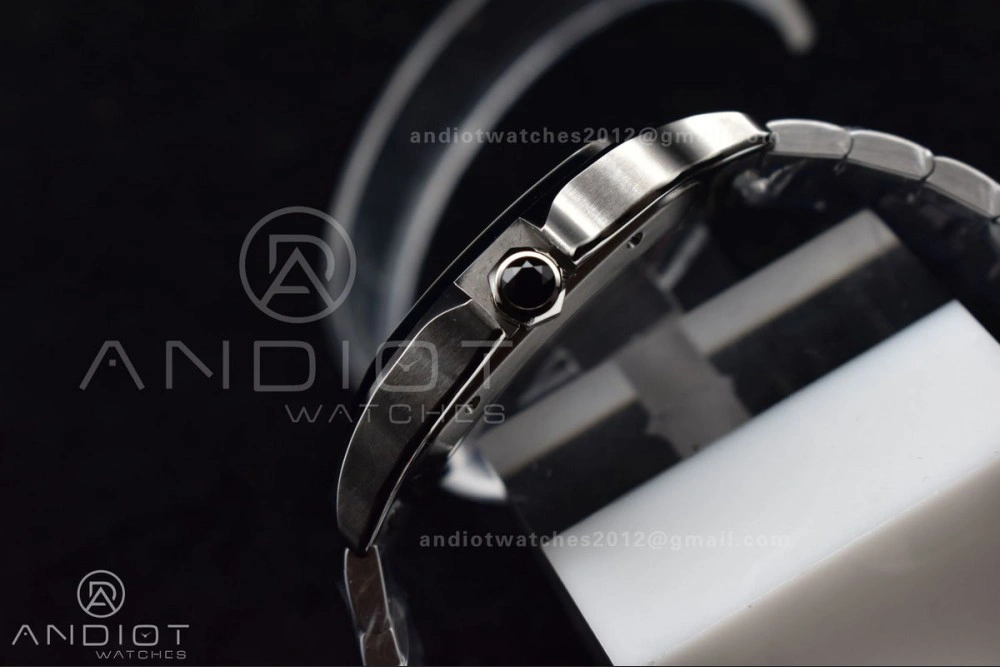 ZeroBulk Santos de Cartier 40mm SS 3KF 1:1 Best Edition White Dial Black Bezel on SS Bracelet MIYOTA 54