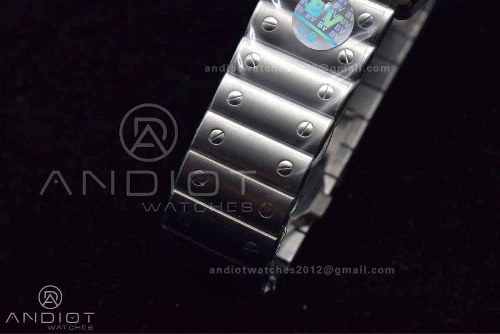 ZeroBulk Santos de Cartier 40mm SS 3KF 1:1 Best Edition White Dial Black Bezel on SS Bracelet MIYOTA 54