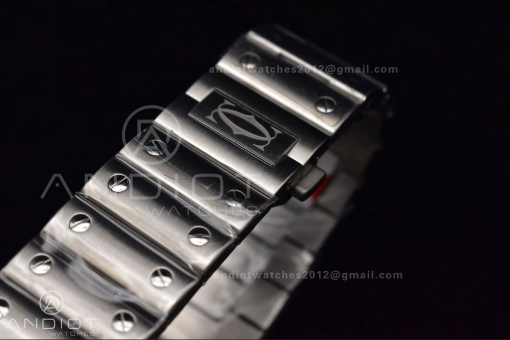 ZeroBulk Santos de Cartier 40mm SS 3KF 1:1 Best Edition White Dial Black Bezel on SS Bracelet MIYOTA 54