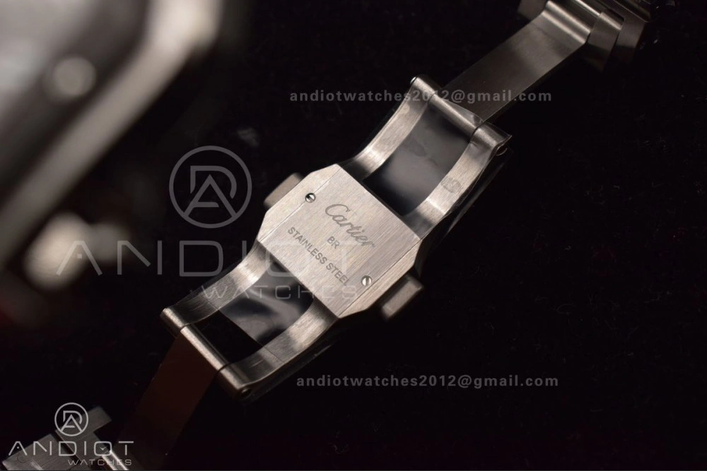 ZeroBulk Santos de Cartier 40mm SS 3KF 1:1 Best Edition White Dial Black Bezel on SS Bracelet MIYOTA 54