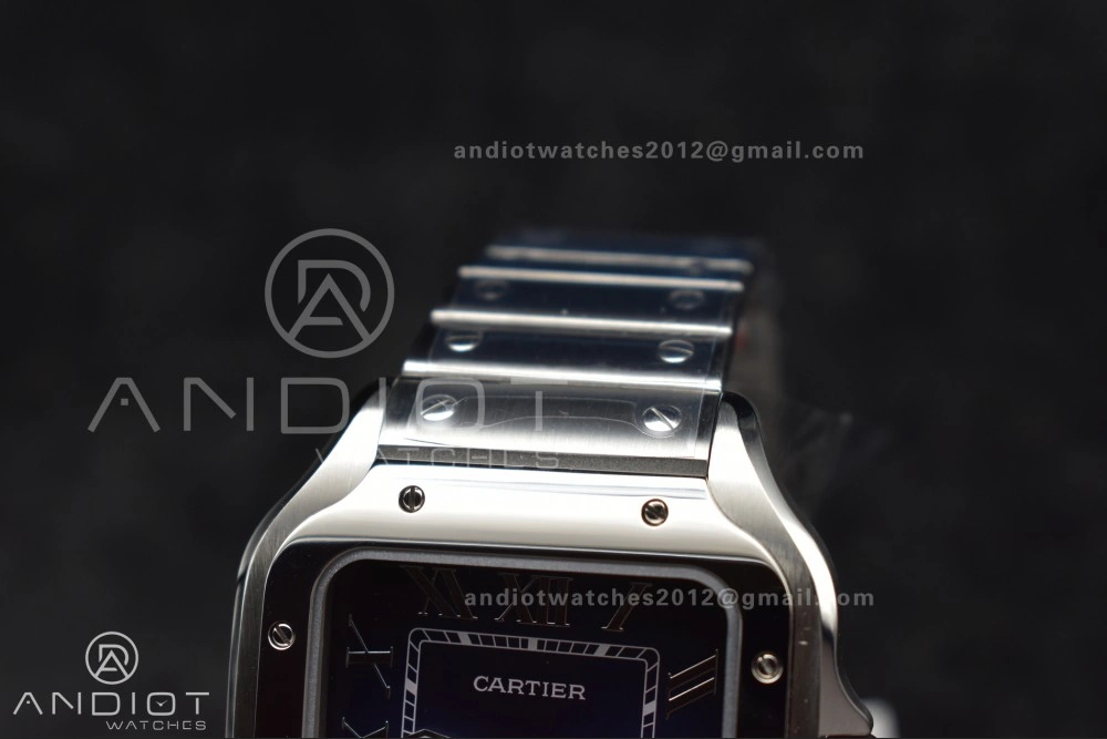 Popular Santos de Cartier 40mm SS AF 1:1 Best Edition Blue Dial on SS Smart Links Bracelet MIYOTA 221