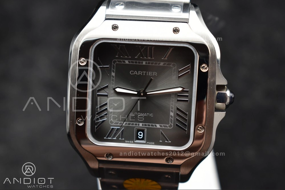 Santos de Cartier 40mm SS AF 1:1 Best Edition Gray Dial on SS Smart Links Bracelet MIYOTA OdorResistant 239