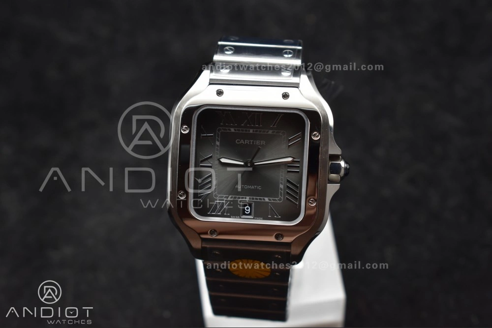 Santos de Cartier 40mm SS AF 1:1 Best Edition Gray Dial on SS Smart Links Bracelet MIYOTA OdorResistant 239