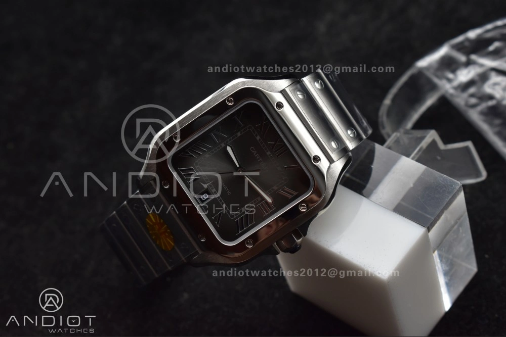 Santos de Cartier 40mm SS AF 1:1 Best Edition Gray Dial on SS Smart Links Bracelet MIYOTA OdorResistant 239