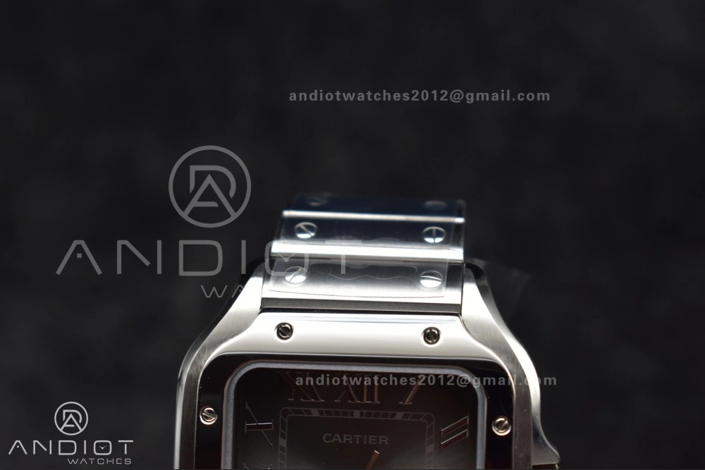 Santos de Cartier 40mm SS AF 1:1 Best Edition Gray Dial on SS Smart Links Bracelet MIYOTA OdorResistant 239
