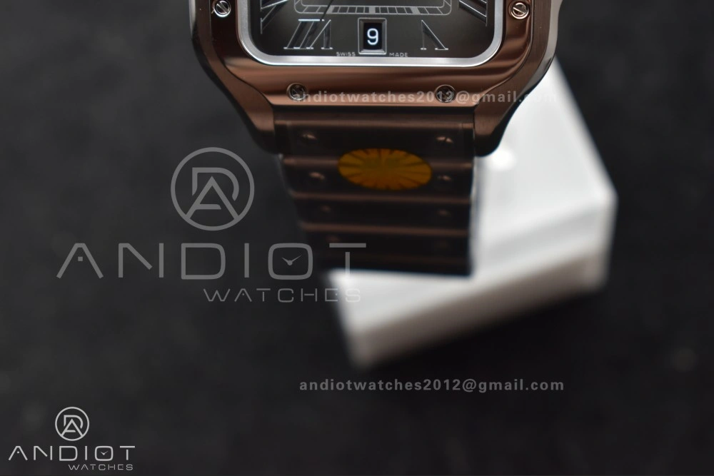 Santos de Cartier 40mm SS AF 1:1 Best Edition Gray Dial on SS Smart Links Bracelet MIYOTA OdorResistant 239